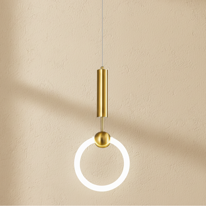 Circular Gold Pendant Light