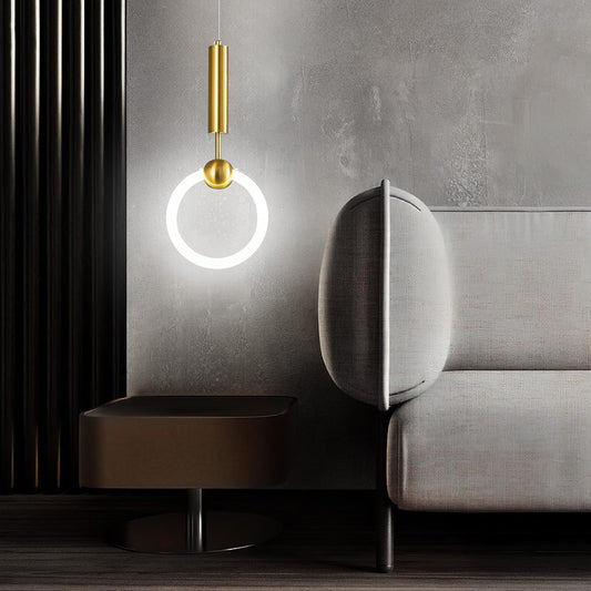 Circular Gold Pendant Light