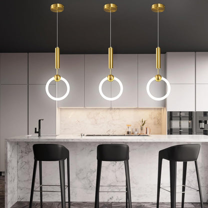 Circular Gold Pendant Light