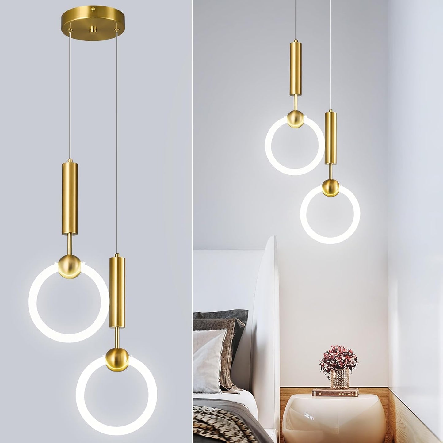 Circular Gold Pendant Light