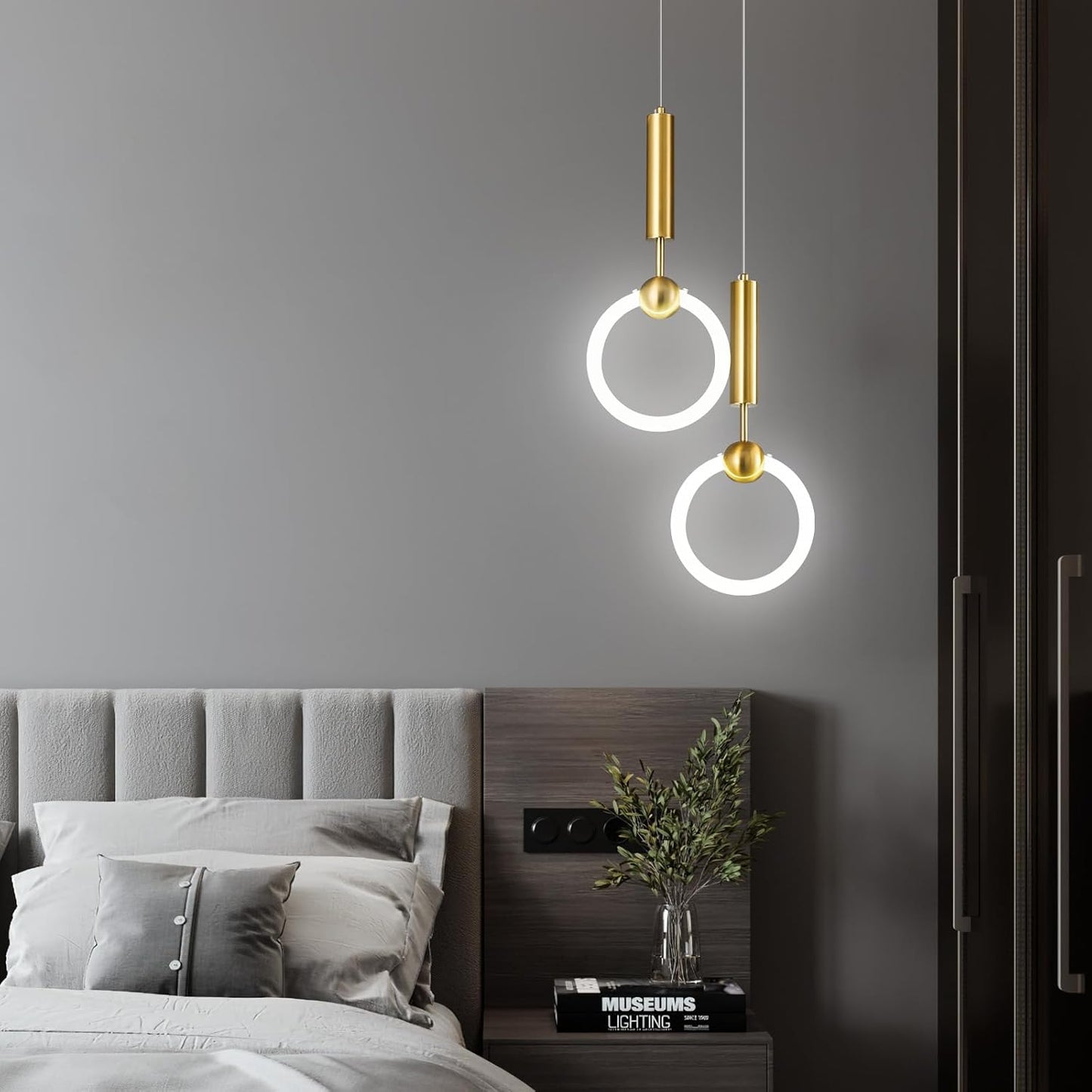 Circular Gold Pendant Light