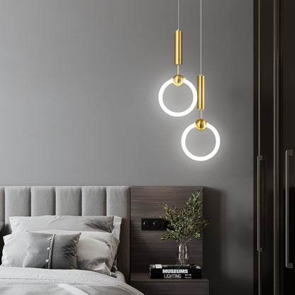 Circular Gold Pendant Light