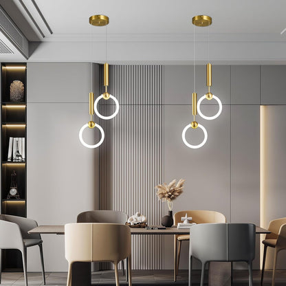 Circular Gold Pendant Light