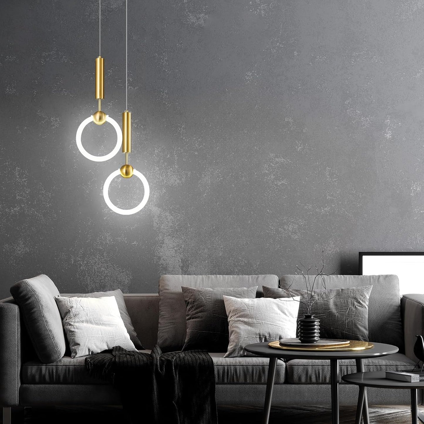 Circular Gold Pendant Light