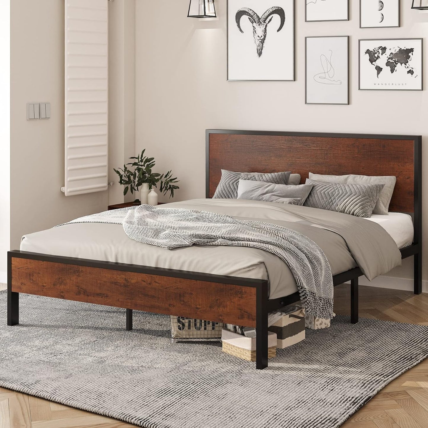 Classic Metal Platform Bed Frame