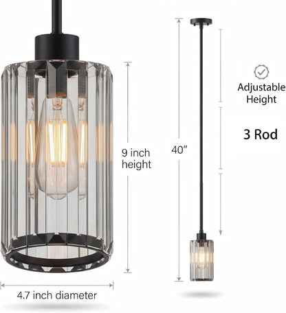 Clear Fluted Glass Pendant Light