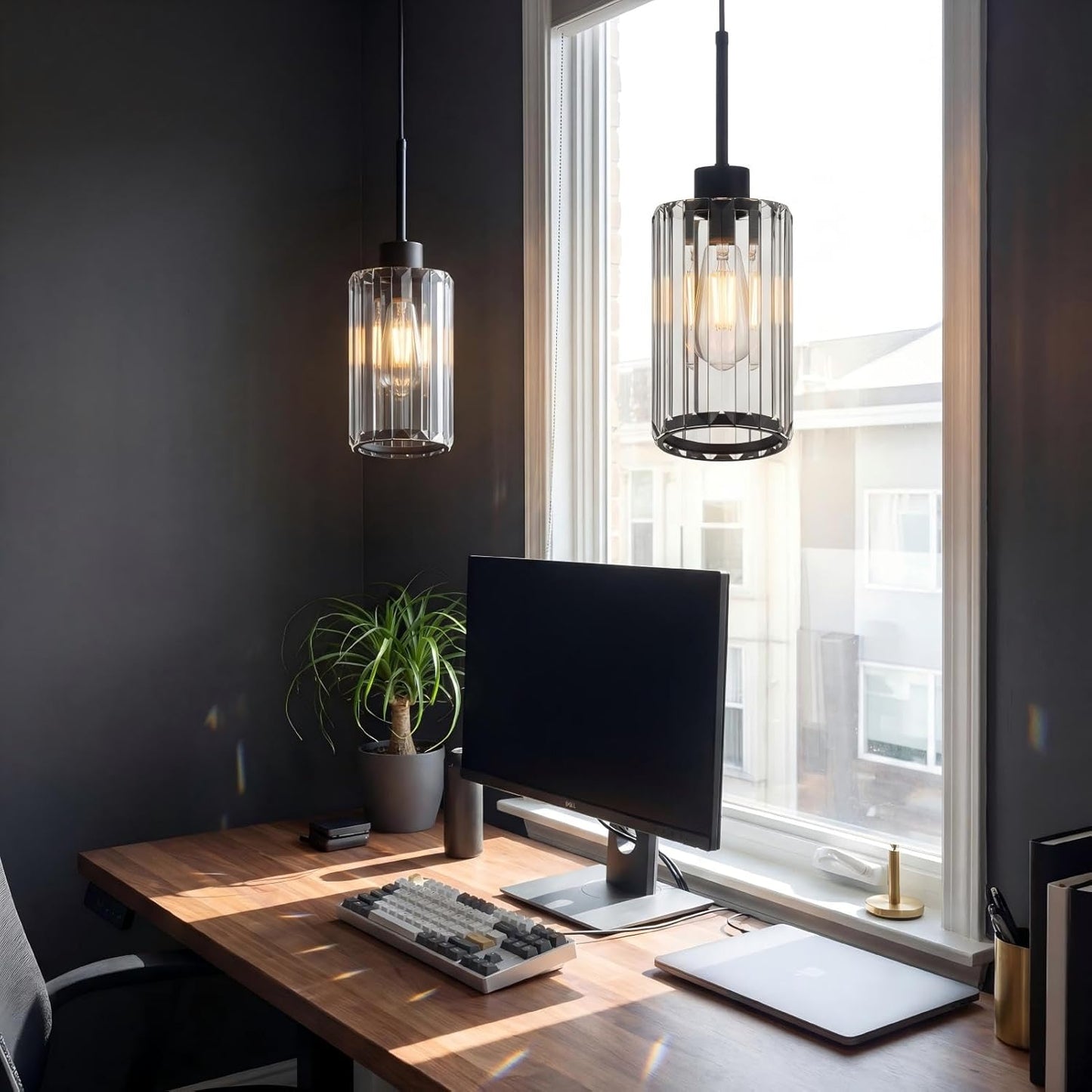 Clear Fluted Glass Pendant Light