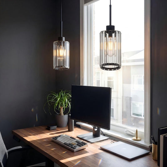 Clear Fluted Glass Pendant Light