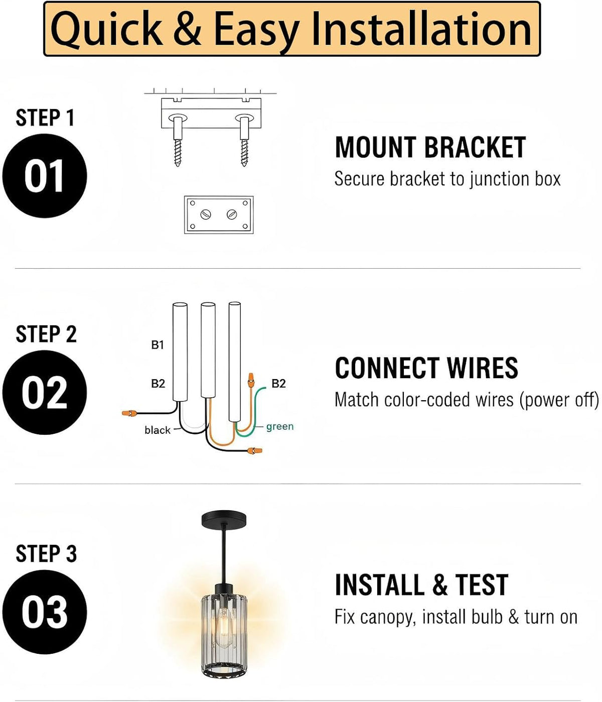 Clear Fluted Glass Pendant Light