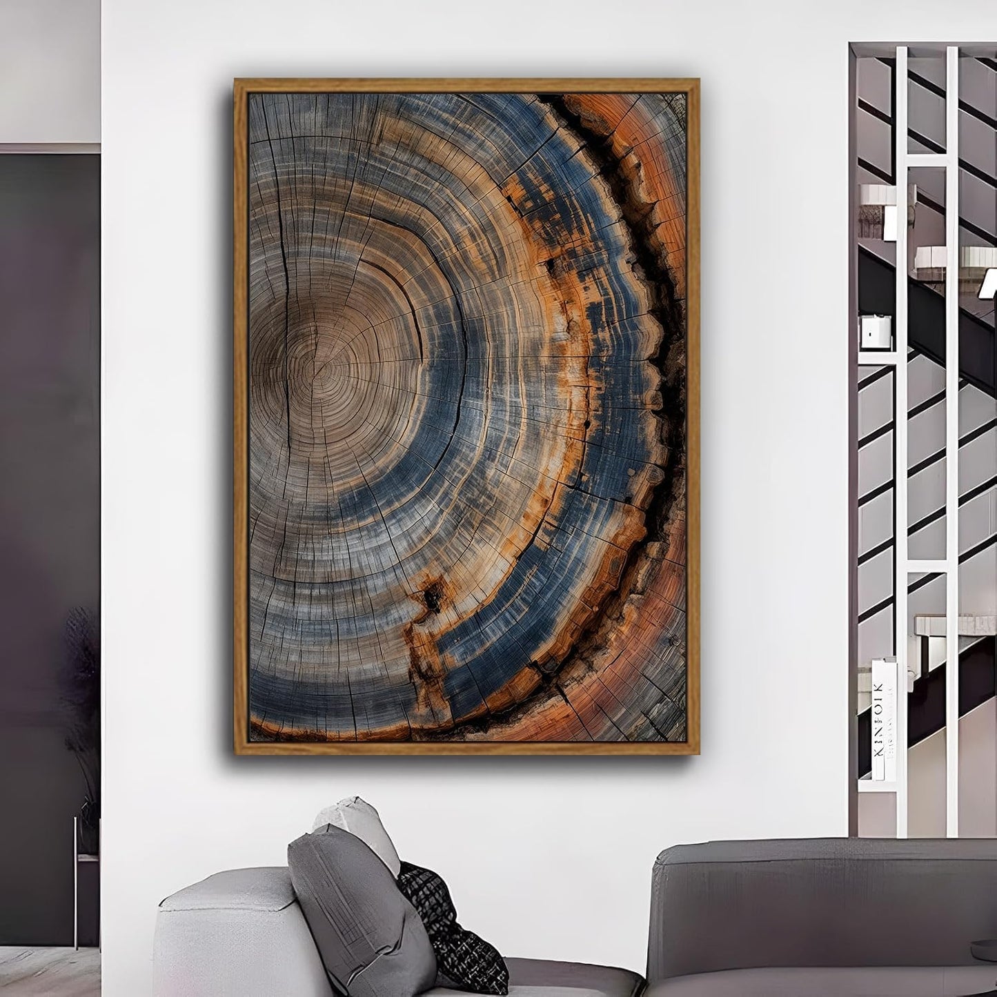 Colored Tree Ring Canvas Art