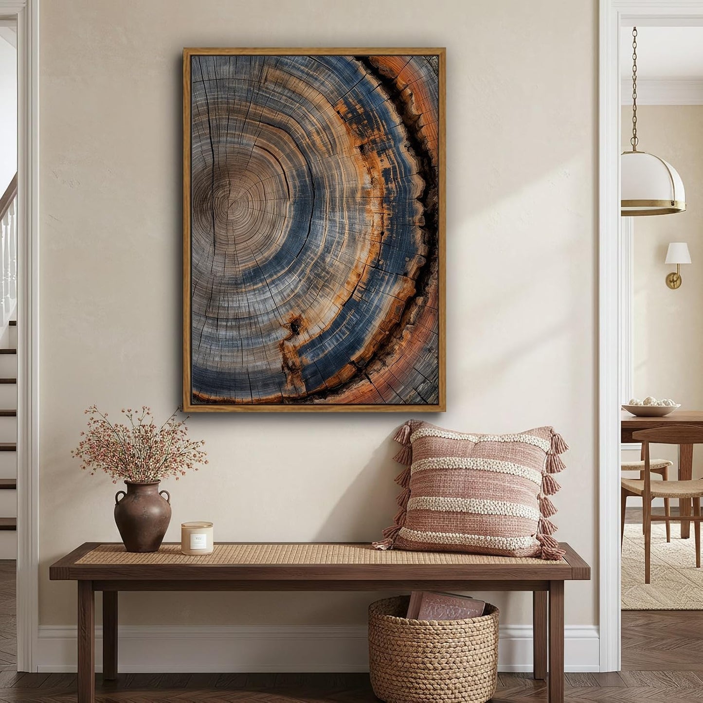 Colored Tree Ring Canvas Art
