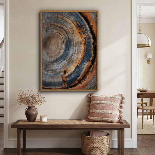 Colored Tree Ring Canvas Art
