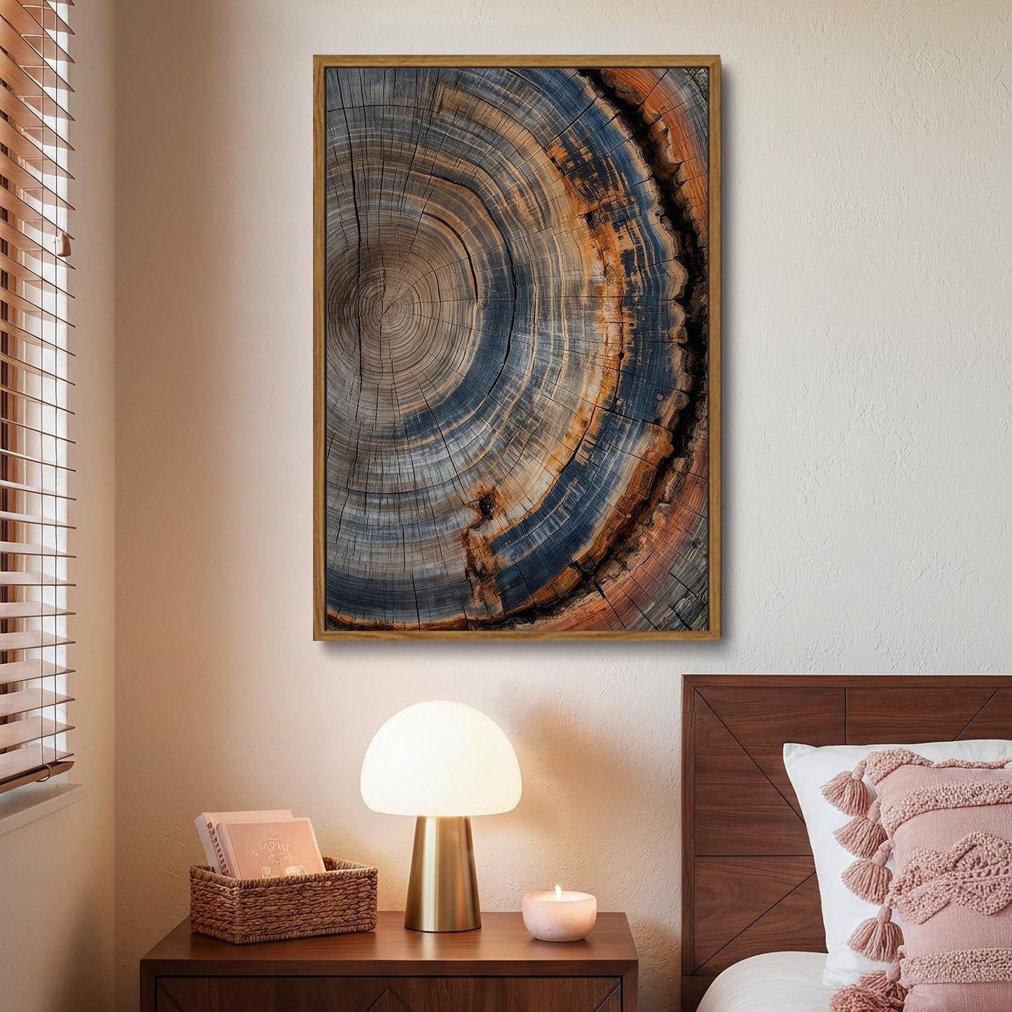 Colored Tree Ring Canvas Art