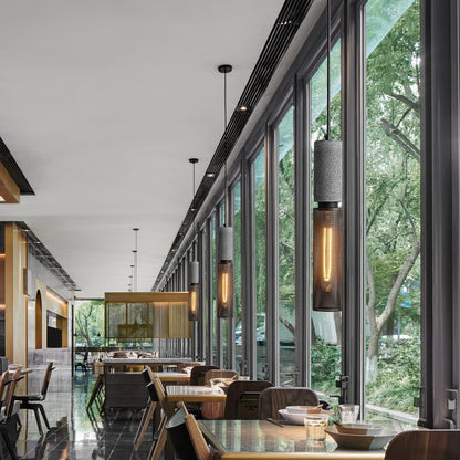 Concrete Linear Pendant Lights