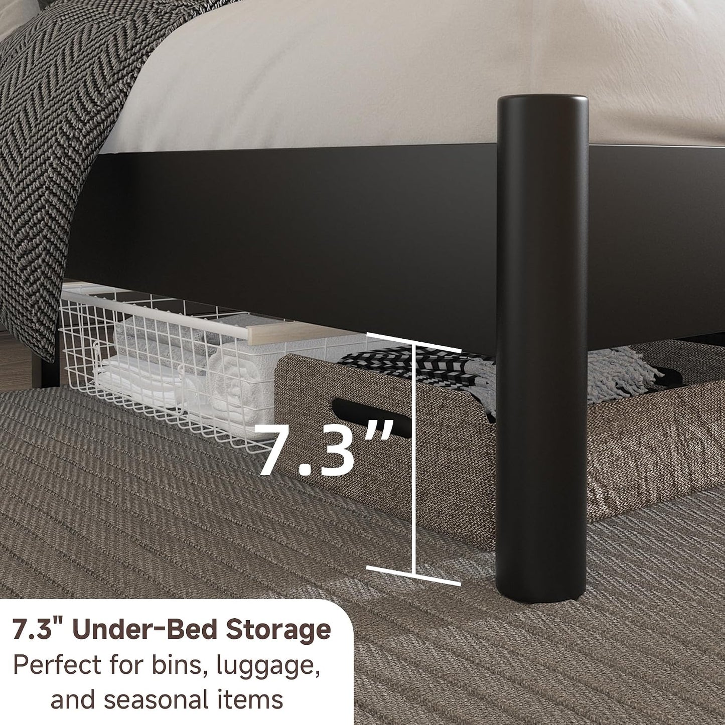 Country Rustic Wood Platform Bed Frame