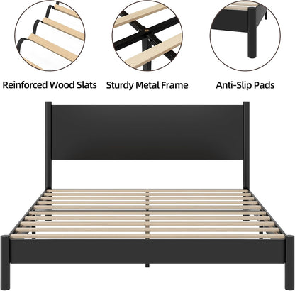 Country Rustic Wood Platform Bed Frame