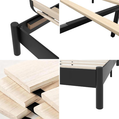 Country Rustic Wood Platform Bed Frame
