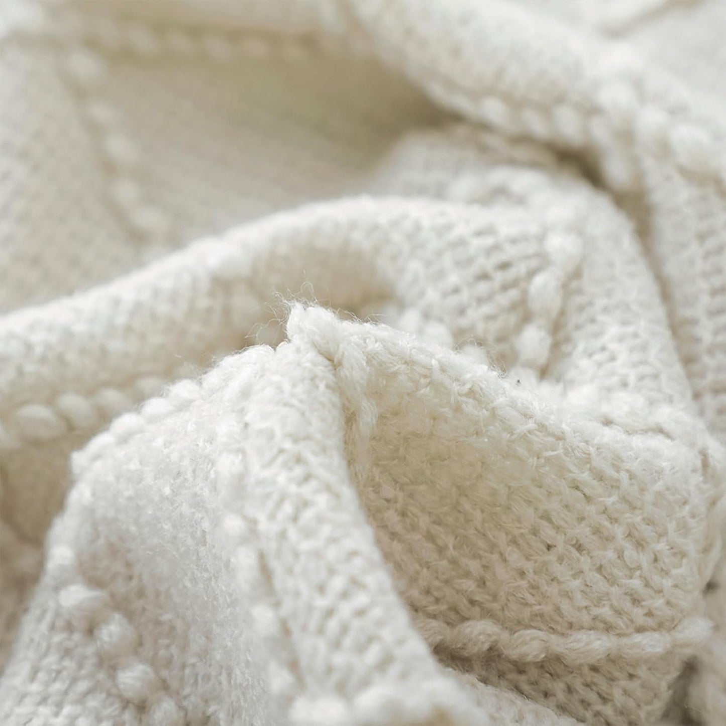 Close-up of a textured white fabric