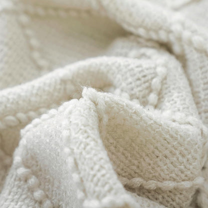 Close-up of a textured white fabric
