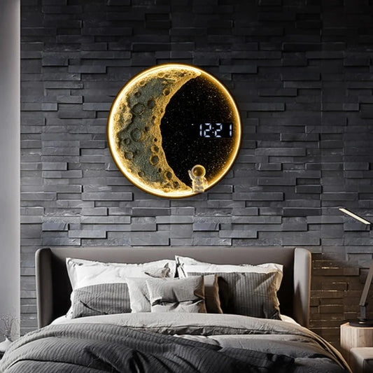Decorstly Creative Lunar Timekeeper Wall Sconce for Indoor Bedroom Living Room Decor