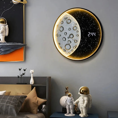 Creative Lunar Timekeeper Wall Sconce