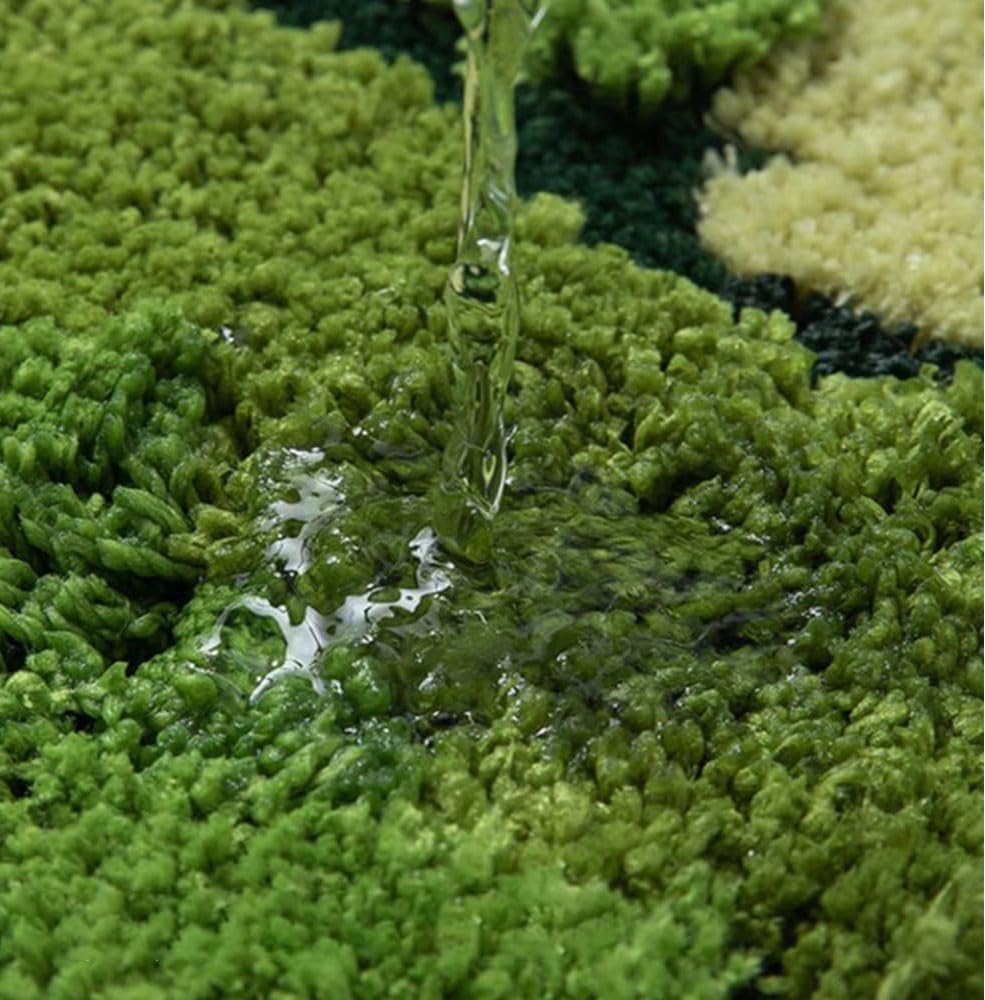 Cute Flower Moss Green Rug
