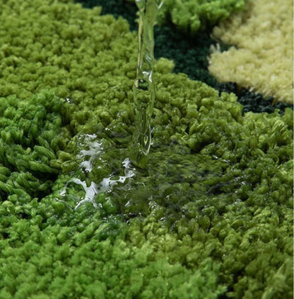 Cute Flower Moss Green Rug