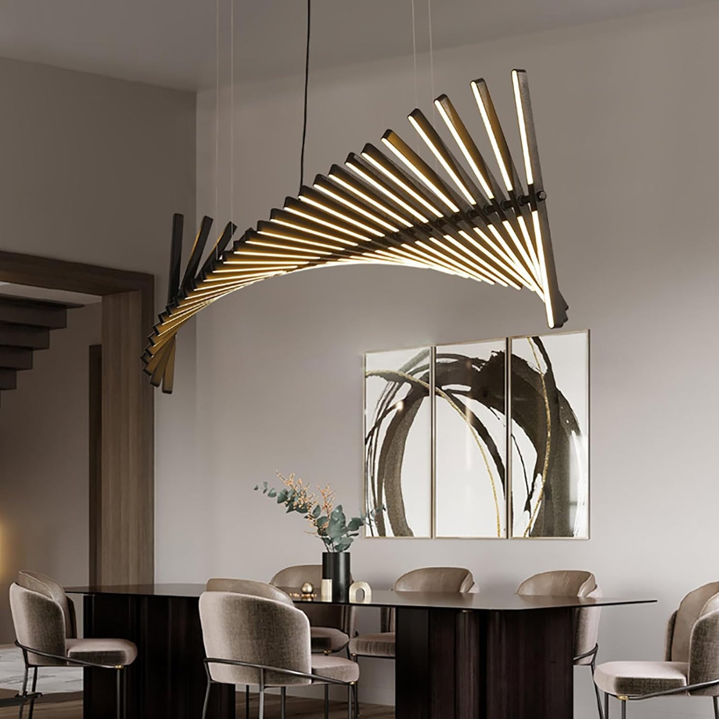 Designer Strips Chandelier