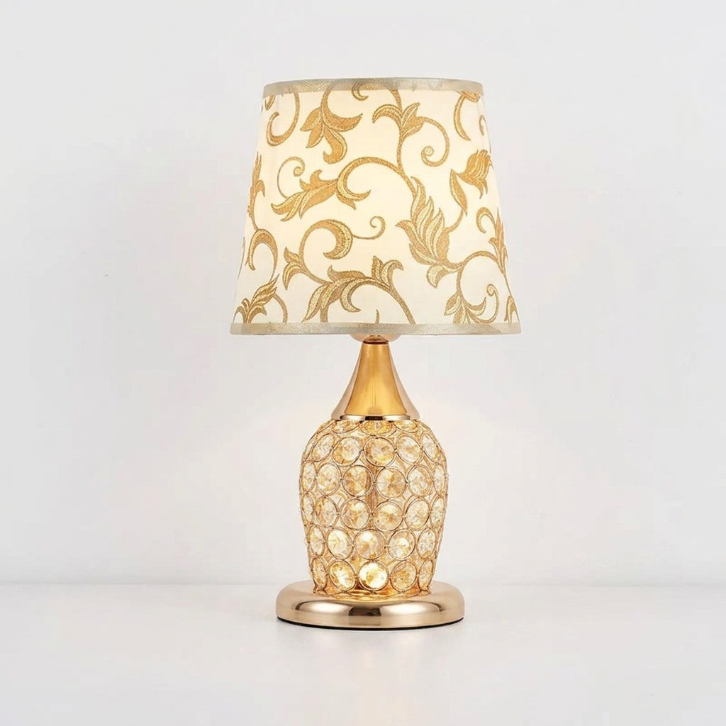 European Style Crystal Blossom Table Lamp