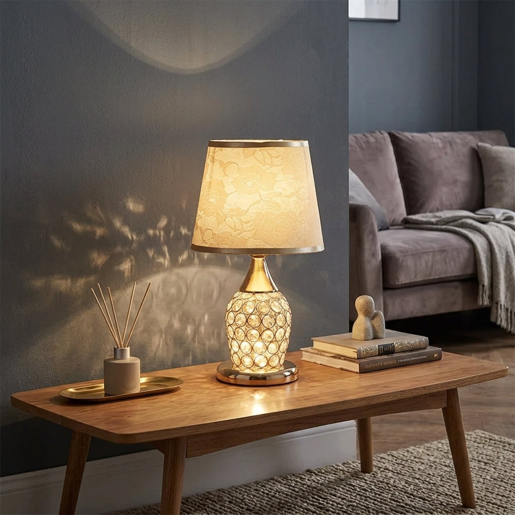 European Style Crystal Blossom Table Lamp 2