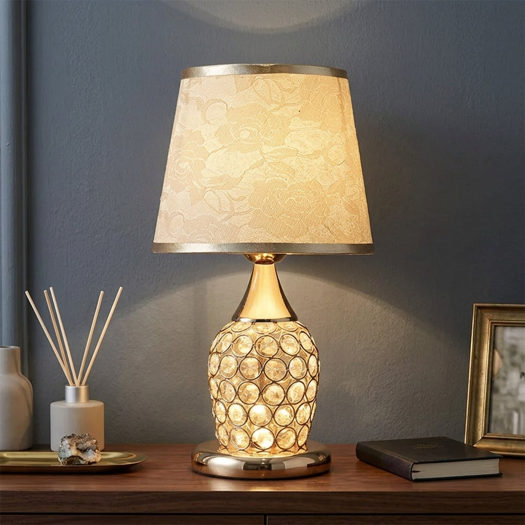 European Style Crystal Blossom Table Lamp 3