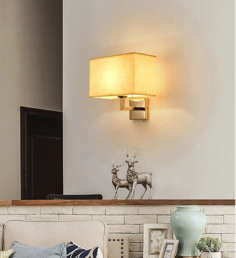 Fabric Shade Minimalist Gold Wall Sconce