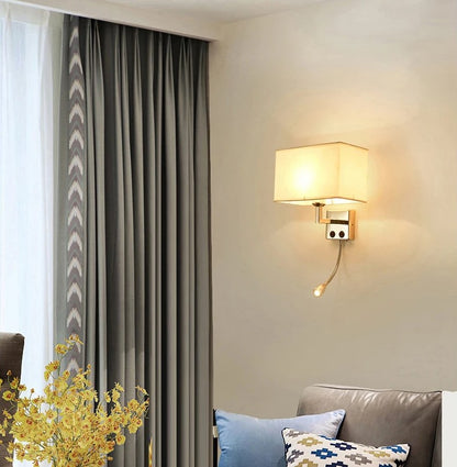 Fabric Shade Minimalist Gold Wall Sconce
