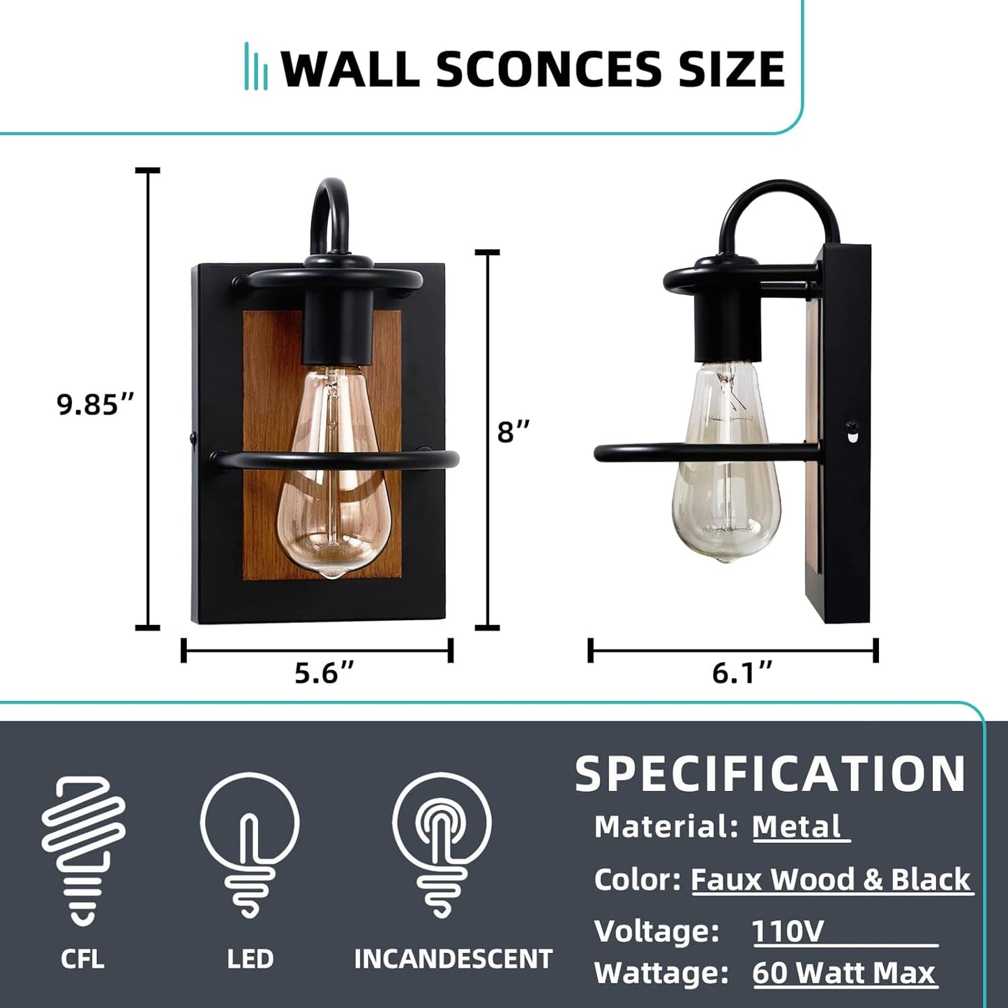 Farmhouse Faux-Wood Sconce