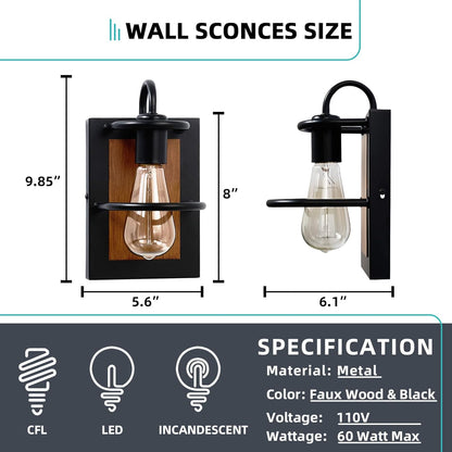 Farmhouse Faux-Wood Sconce