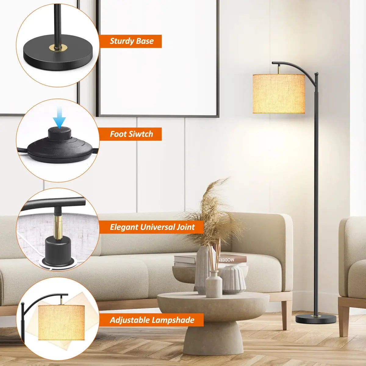 Farmhouse Arc Floor Lamp - Decorstly