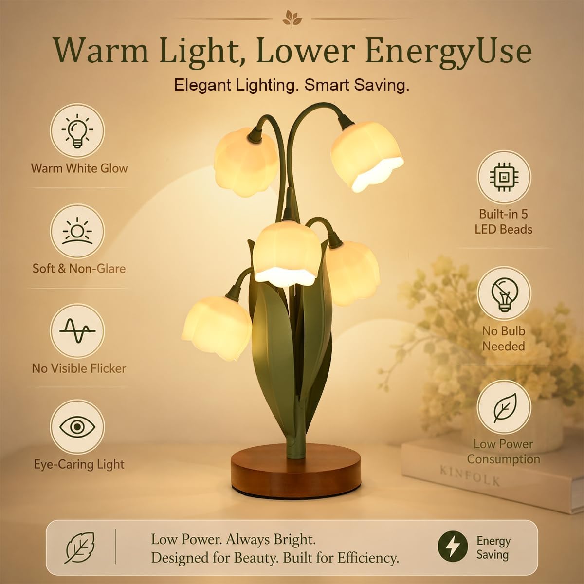 Decorative lamp with features highlighted on a warm background
