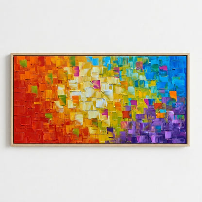 Abstract Colorful Textured Oil Painting