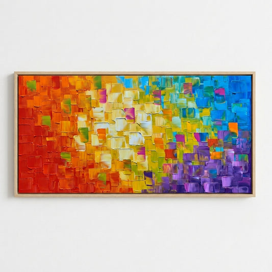 Abstract Colorful Textured Oil Painting