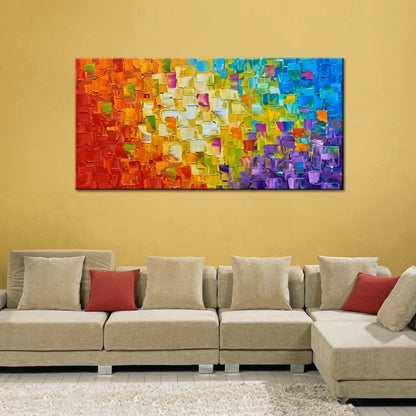 Abstract Colorful Textured Oil Painting