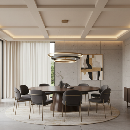 Gold Black Three Rings Chandelier