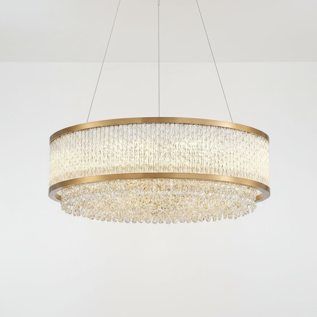 gold oval crystal chandelier 1