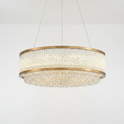 gold oval crystal chandelier 1