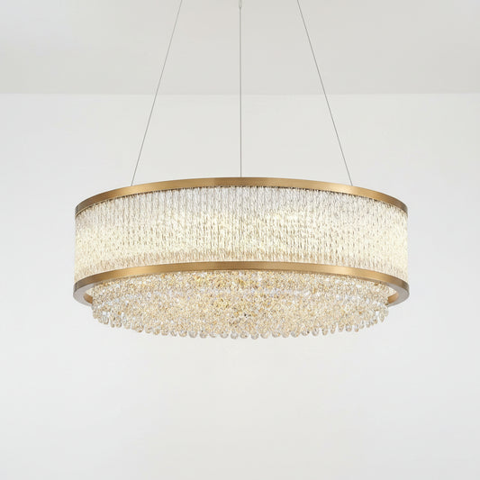 gold oval crystal chandelier 1