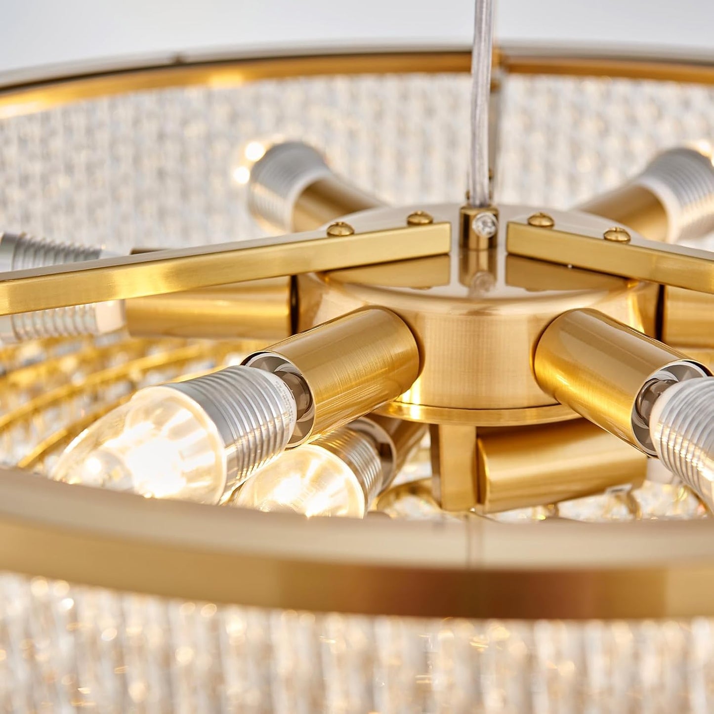 Gold Oval Crystal Chandelier