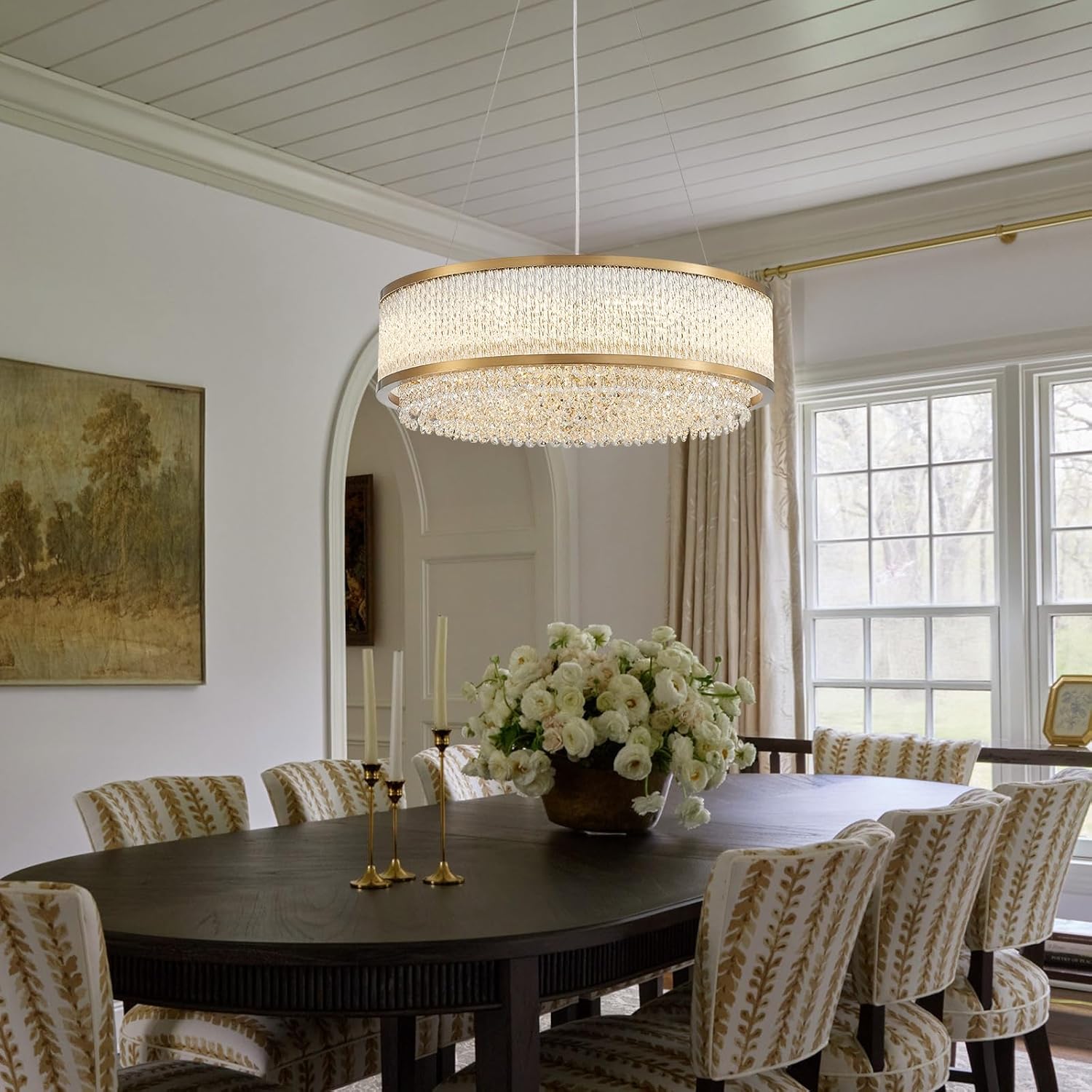 gold oval crystal chandelier 6