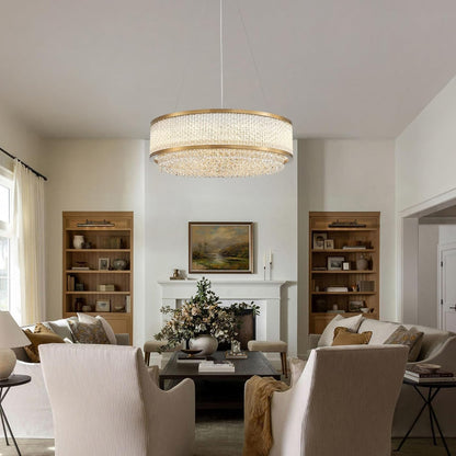 Gold Oval Crystal Chandelier