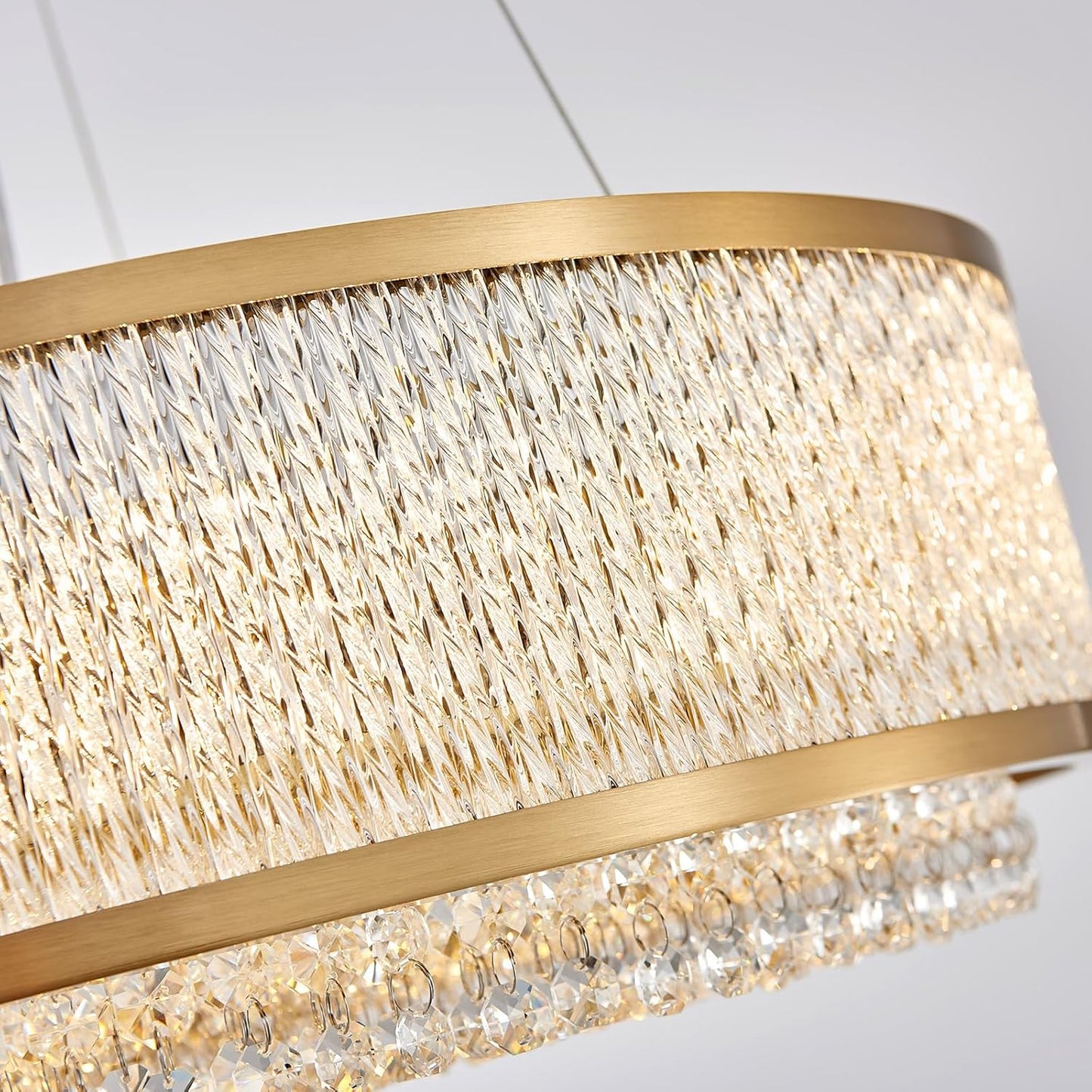 Gold Oval Crystal Chandelier