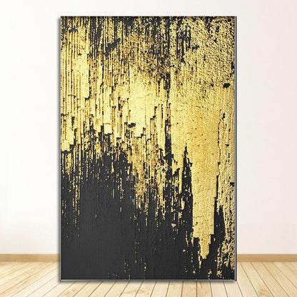 Golden Abstract Cotton Canvas Wall Art