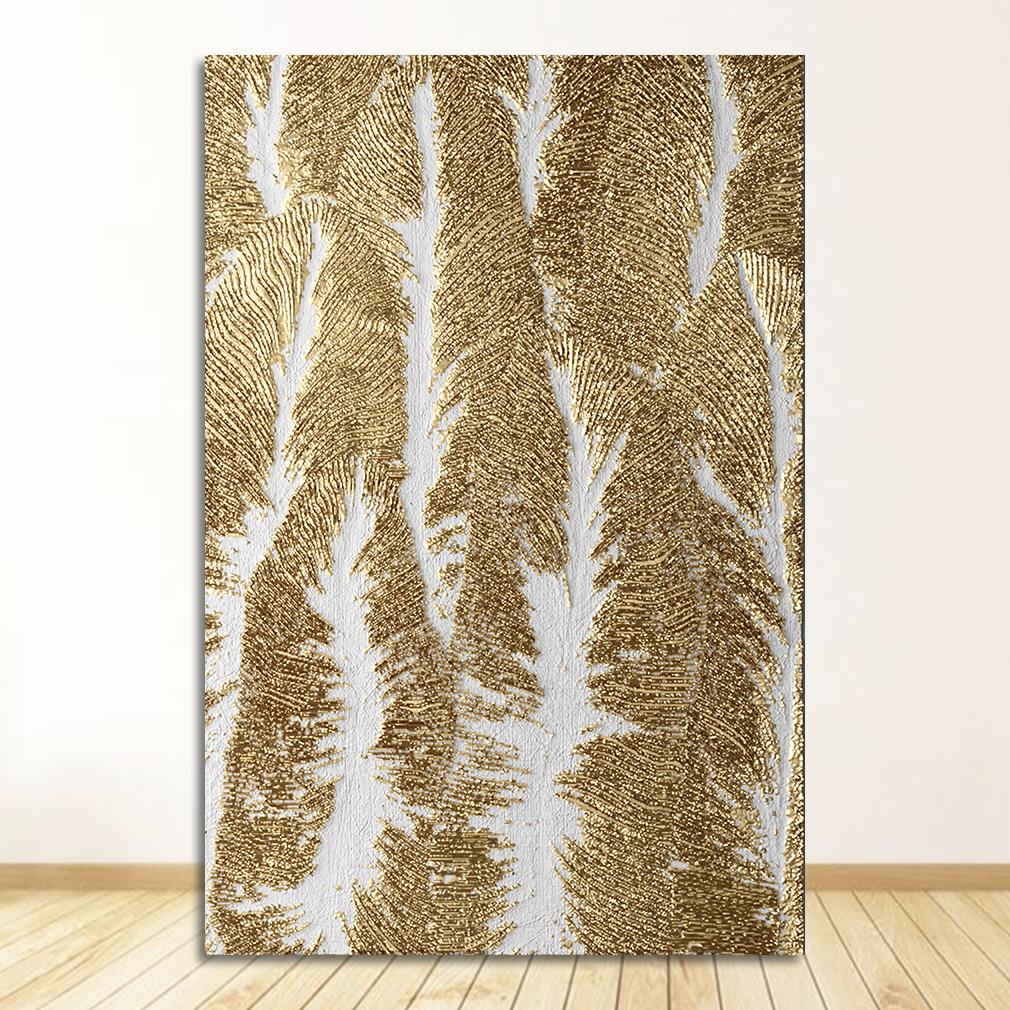 Golden Abstract Cotton Canvas Wall Art